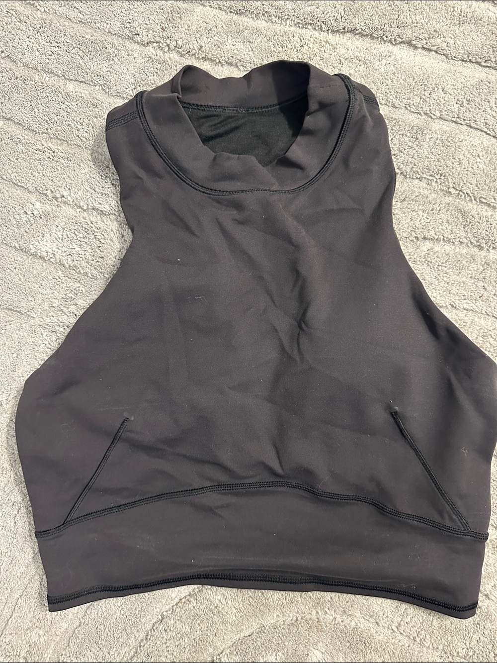 lululemon athletica black medium support crop tank